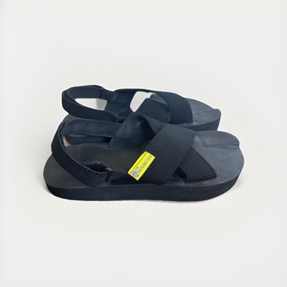 The‎ Healing Sole Sandals Unisex Size W 8.5 BLK Everett Recovery Comfort Shoes